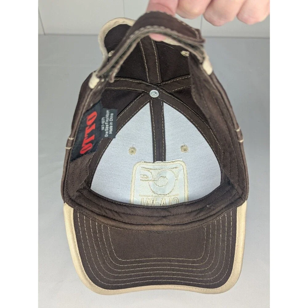 Baseball Cap Brown OS Hat Strapback Cla-Val Aviation Fueling